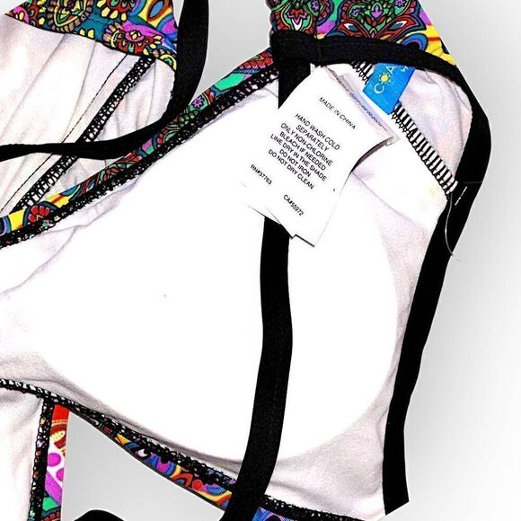 Jantzen Womens Swimsuit Sz Medium Coastal Zone‎ Diamond One Piece Criss Cross - Picture 12 of 14